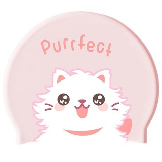 YondestStars 아동용 수영 모자 만 4-10세 여아 남아 길고 짧은 머리용 실리콘 목욕 캡 - 고양이 122824, YondestStars 아동용 수영 모자, 만 4-10