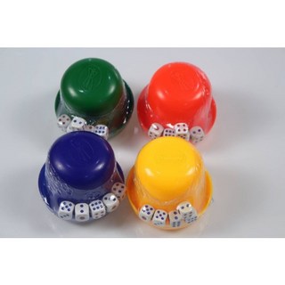 遊戲骰盅 送5顆骰子 吹牛骰盅 過年娛樂 激爆骰子樂 骰子遊戲 聚會 KTV遊戲, 1個, 【骰盅送5顆骰子】骰盅顏色隨機