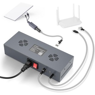 QUIDITY 스타링크 미니 포 키트: 180W 기가비트 이더넷 서지 및 ESD 보호 12V 어댑터 스플리터 PoE + AC 110-260V 대 48V 3A USB Type-C, Starlink Gen3