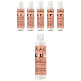 시어모이스처 키즈 2-In-1 컬 & 샤인 샴푸 컨디셔너 코코넛 히비스커스, 6개, 236ml