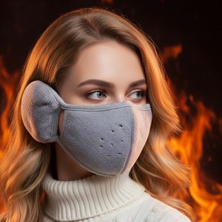 빈시엔 몽글이 귀도리 마스크 귀마개, 그레이, 1개, 1개입