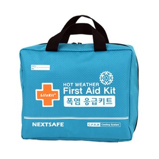 세이프쿱 폭염대응 [폭염응급키트 블루 HW4-blue]넥스트세이프 가방형 산넥스트세이프 가방형 산업현장 대량 판촉 홍보 건설 현장 주민 복지 트래킹 산악 도로 공사 학교 기관 협회, 1개