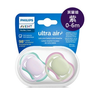 Philips Avent 超透氣安撫奶嘴, 透氣0-6M, 紫, 1組