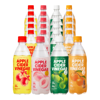 클룹 애사비소다 4종 세트 (사과+신비복숭아+매실+감귤), 24개, 500ml