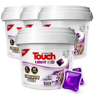 터치라이트 아토캡 캡슐 세제 초고농축 세탁세제 국내생산 프리미엄 실내건조 라벤더향, 4개, 100개입