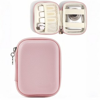 相機包 皮質防水CCD相機包 復古卡片機收納盒 硬殼防摔緩震便攜手提, 粉色相機包【皮質】, 1個