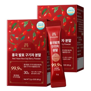 홍국 발효 청양 구기자 분말 국산 스틱, 2개, 60g