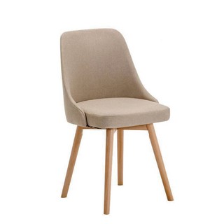 FDW 北歐實木餐椅 乳膠坐墊 櫸木腳 旋轉/固定兩用 多功能電腦書桌椅, 旋轉-卡其, 1個