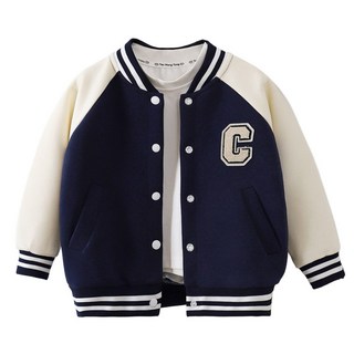 萱寶媽咪baby童裝館 韓版兒童秋冬薄款棒球運動外套 女童卡通印花外套 男童時尚夾克 中大童外套