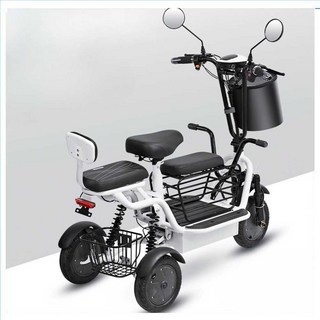 삼륜전기자전거 세발 출퇴근용 전동 미니 충전식 3륜 바이크 세발전기 자전거, 3. 48V 48V  3인승 80km, 1개