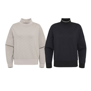 [JDX] 여성 아가일 루즈핏 하이넥 2종택1