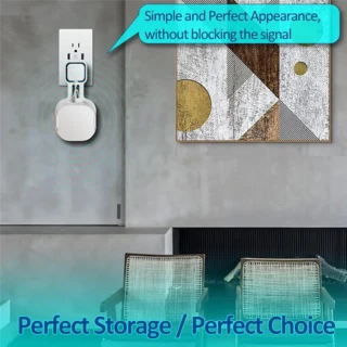 Eero 6+ 듀얼 밴드 메시 Wi-Fi 라우터용 PHILE-벽걸이 브래킷 견고한 소켓 공간 절약 와이어 관리, 01 White