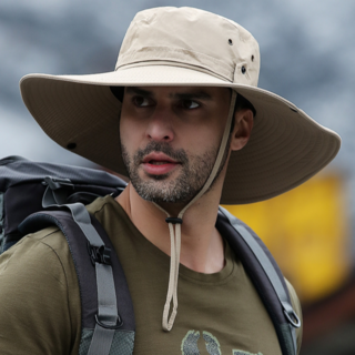 라스푸텐 등산 캠핑 낚시 대두 모자 벙거지 햇빛 운동 커플 사파리 챙모자 여행 아웃도어, 베이지