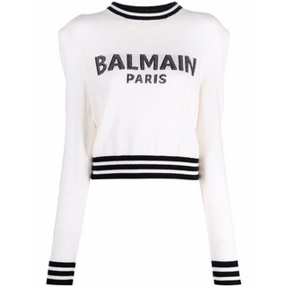 발망 발망 메시 로고 크롭 니트 스웨터