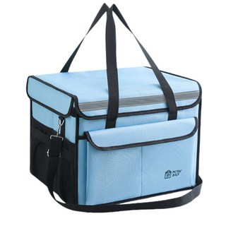 外賣保溫包車載儲物加厚整理箱大容量冰包便攜冷藏箱戶外送餐包, 1個, 藍色:45L:43*35*33