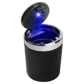 Xilla LED 汽車用煙灰缸 車用/車載煙灰缸 阻燃密封設計 大容量, 酷炫黑, 1個