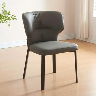 쿠리브 가정용 편안한 식당 의자 캐주얼 가죽 식탁의자, 2개, 그레이(411)