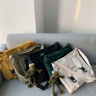 캔버스 버클 크로스 캐주얼 데일리 남녀 공용 대학생백