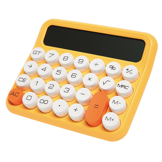 JUNNO 사무실 사무용 기계식 계산기 파스텔 컬러 4종, 레몬 옐로우, 1개