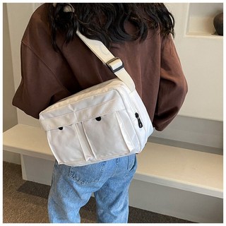 starbuysell TW 休閒肩背包 女側背包 斜跨包 多袋肩背包 中性側背包 大容量斜跨包 男包 女包, 白色
