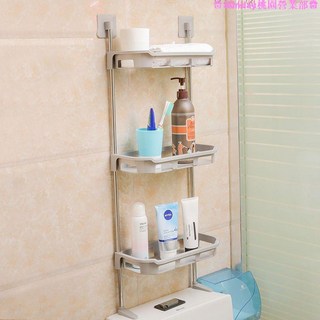 可變層數馬桶置物架 免釘無痕收納架 衛浴廚房收納, 1個, 单层 白色