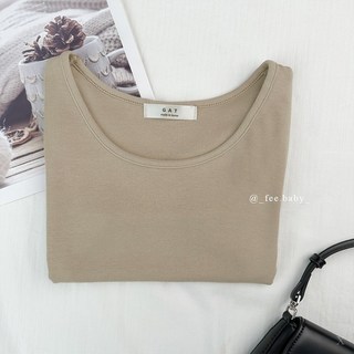 Fee現貨11色 正韓圓領短版正肩上衣 圓領t恤 素面t恤 短版上衣 韓系穿搭