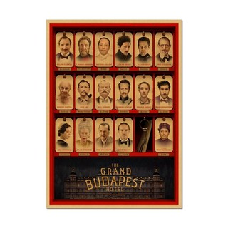 [채움다] 복고풍 고전 영화 포스터 패브릭 빈티지 웨딩, 30x42cm A3, 연한블루부다페스트대호텔