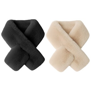 라뷰드 2P 세트 여성 겨울 페이크퍼 목도리 부드러운 남녀공용 겨울 머플러 도톰한 목토시 슬릿 고리형 패션 잡화