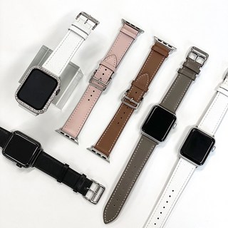 지바 애플 워치 호환 심플 가죽 스트랩