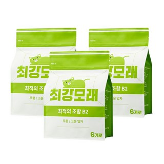 [2+1] 최강모래 최적의 조합 B2 6kgx3 고운입자 고양이모래 와이오밍 벤토나이트모래, 3개, 6L, 무향