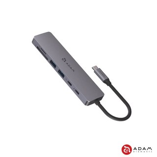 ADAM elements Hub SE07 USB-C 七合一 多功能集線器, 1個, ADAM 亞果元素 Hub SE07 USB-C 七合一多功能集線器(隨插即用)