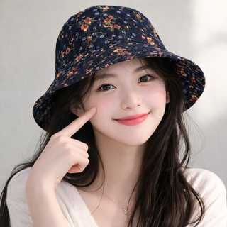 YIEUN 로맨틱 플라워 버킷햇 썬햇 자외선차단 산책 등산 여행모자