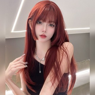 公主切假髮 黑棕色長假髮 空氣劉海 仿真女假髮 wig, 1個