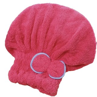 髮克希 珊瑚絨乾髮帽 強力吸水加厚, 1個, 西瓜紅