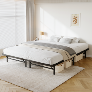 KURUA 침대프레임 설치 불필요 철제 접이식 고급 침대 매트리스 프레임