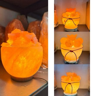 造型鹽燈 聚寶盆鹽燈 直徑15公分 聚財聚氣 開運招財, 聚寶盆鹽燈,搭配一般開關電線