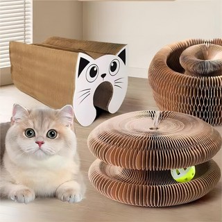 고양이 발톱 패드 고양이 발톱 갈이 내구성 있는 고양이 장난감 고양이 스크래치 판, 갈색, 2개