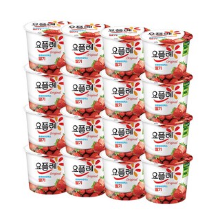 빙그레 요플레홈 딸기, 180g, 16개