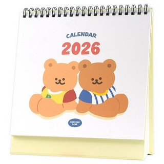핑크풋 2026 댄싱베어 탁상 달력, 1개, 혼합색상