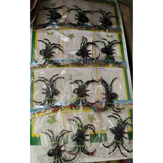 sns 古早味 懷舊童玩 塑膠小動物 蜘蛛 (12個 / 組), 1個