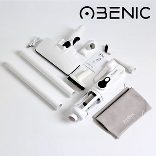 오베닉 무선 핸디청소기 BLDC 강력한 흡입력 가벼운 미니 청소기 원룸 OJEOBV1-W, 풀 패키지(6종 노즐 포함), 화이트