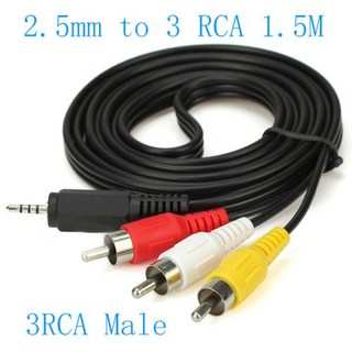 2.5mm 잭-3 x RCA 포노 리드 오디오 비디오 AV 케이블 2.5mm-AV 비디오 케이블 넷 미디어 플레이어용 1.5m, [01] 1.5m, [01] 2.5 to 3 RCA Male, 1) 2.5 to 3 RCA Male - 1.5m, 1개