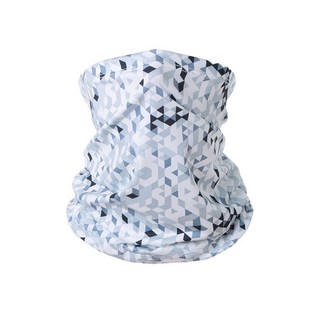 走走去旅行 冰絲防曬魔術面罩 冰絲頭巾 騎行頭巾 運動頭巾 涼感面罩, 1個, 灰白方格, 灰白方格