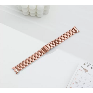 小米手環 金屬不鏽鋼錶帶 三珠實心 米蘭錶帶, 實心款(玫瑰金),8/9/9NFC/10/10NFC通用, 1個