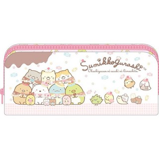 角落小夥伴 U型筆袋 恐龍 白熊 貓咪 收納袋, 1個, 粉色, 粉色