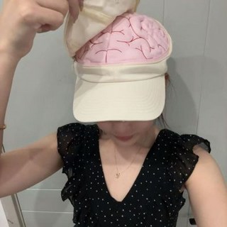 2025新款 可開合設計 搞怪鴨舌帽, 1個, 2025新款“大腦帽”可開合設計款搞怪鴨舌帽工廠直發