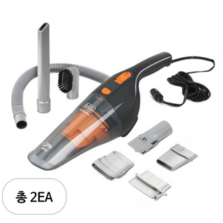 블랙앤데커 습건식 차량용 진공 청소기, 2세트, 혼합색상, WD1210AV