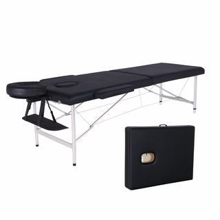 好的家居 手提便攜經典按摩床 不鏽鋼支架 折疊美容推拿指壓床, 黑色升降全配版60cm, 1個