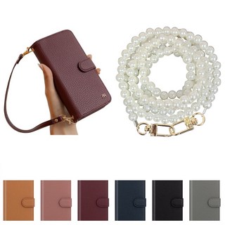 갤럭시 노트FE 팬에디션 케이스 SM-N935N 가죽 랑피네아 (더블 양면) 월렛 + (손목 스트랩 줄 + 진주롱 8미리 목걸이) 카드 지폐 수납 포켓 지갑 지갑