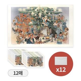 디어플레이스 크리스마스 일러스트 엽서+봉투, 12개, 01 크리스마스 레터
